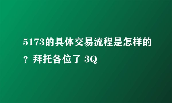 5173的具体交易流程是怎样的？拜托各位了 3Q