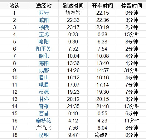k165次列车经过哪些站