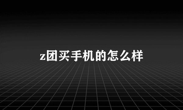 z团买手机的怎么样