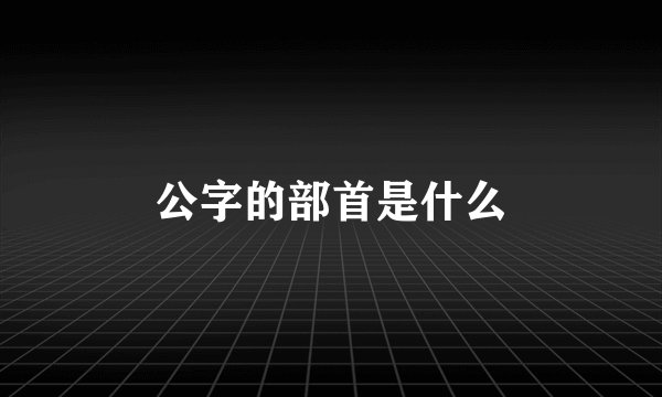 公字的部首是什么