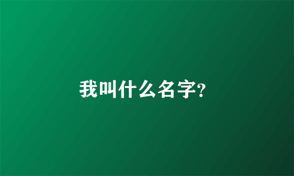 我叫什么名字？