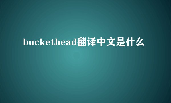 buckethead翻译中文是什么
