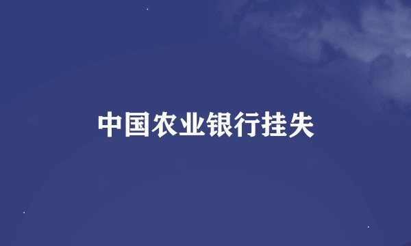 中国农业银行挂失