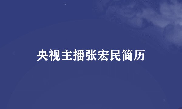 央视主播张宏民简历