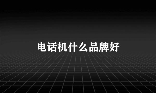 电话机什么品牌好