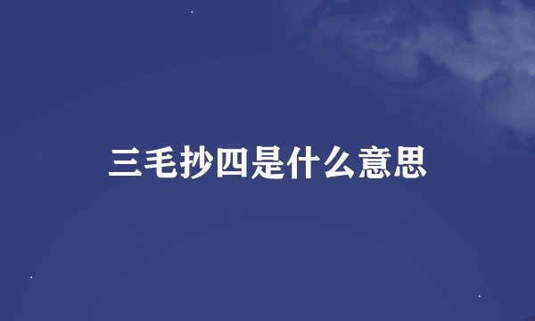 三毛抄四是什么意思