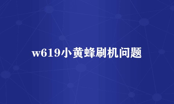 w619小黄蜂刷机问题