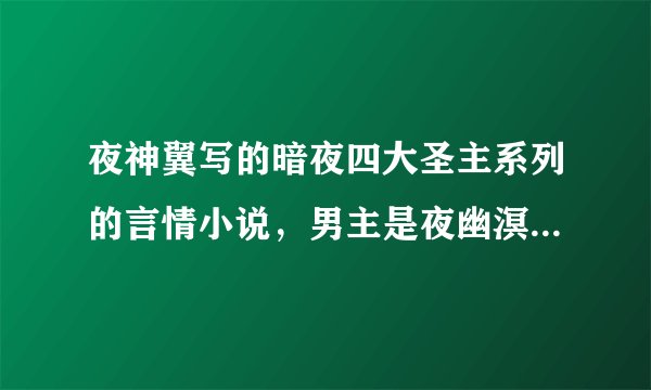 夜神翼写的暗夜四大圣主系列的言情小说，男主是夜幽溟的小说叫什么名字？