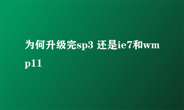 为何升级完sp3 还是ie7和wmp11