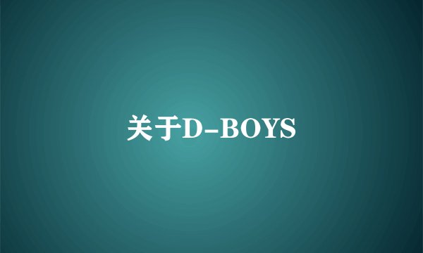 关于D-BOYS