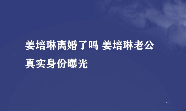 姜培琳离婚了吗 姜培琳老公真实身份曝光