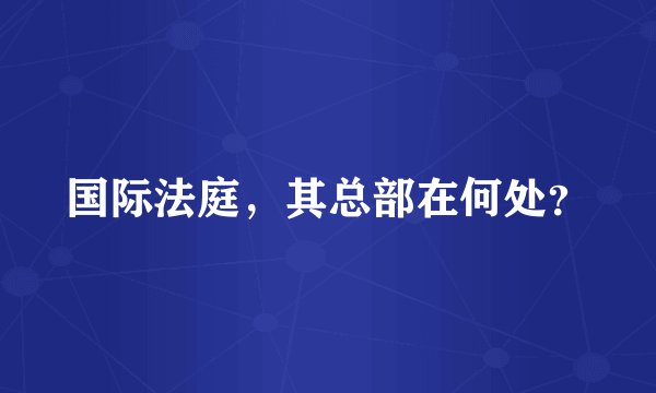 国际法庭，其总部在何处？