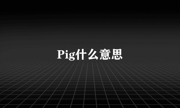 Pig什么意思