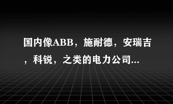 国内像ABB，施耐德，安瑞吉，科锐，之类的电力公司，都有哪些呢，