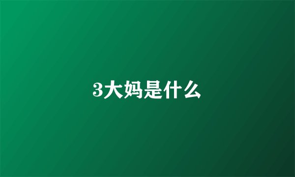 3大妈是什么