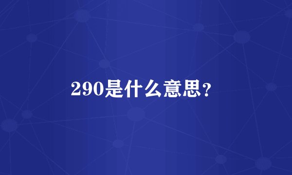 290是什么意思？