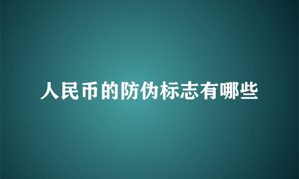 人民币的防伪标志有哪些