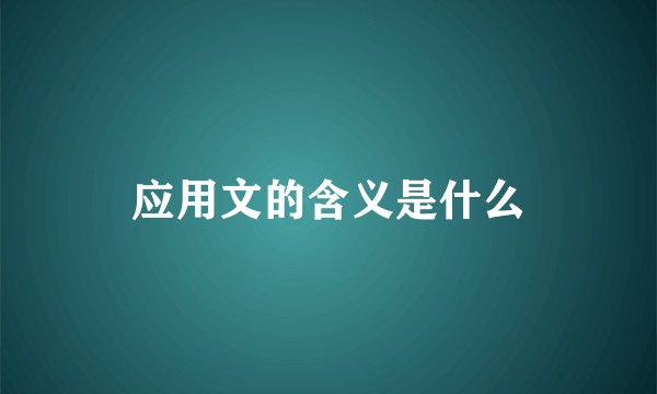 应用文的含义是什么