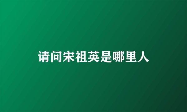 请问宋祖英是哪里人