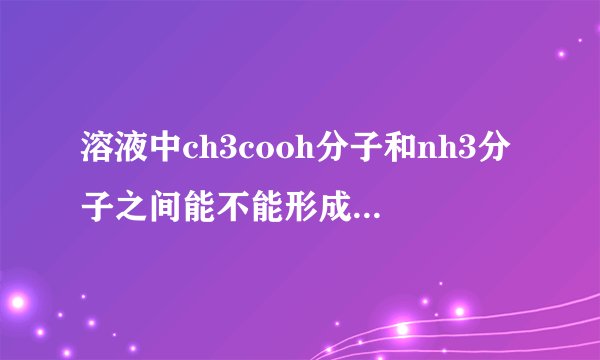 溶液中ch3cooh分子和nh3分子之间能不能形成稳定的氢键