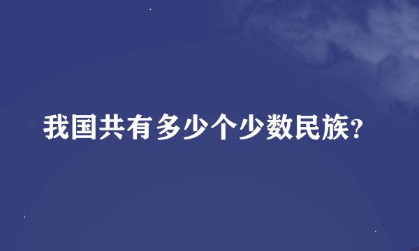 我国共有多少个少数民族？