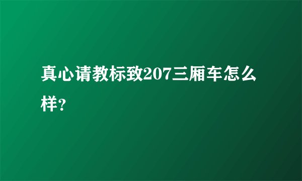 真心请教标致207三厢车怎么样？