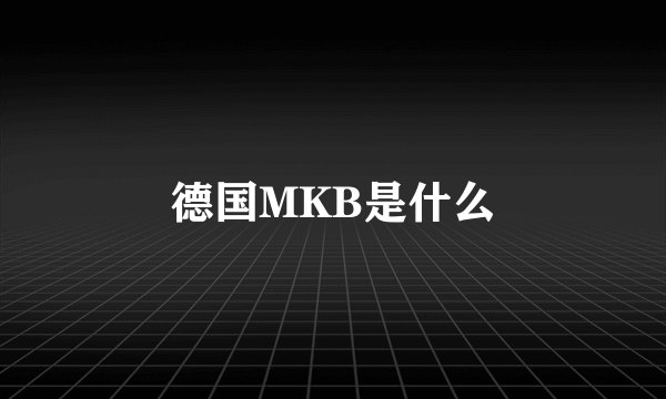 德国MKB是什么