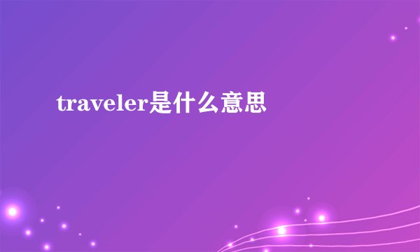 traveler是什么意思