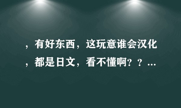 ，有好东西，这玩意谁会汉化，都是日文，看不懂啊？？...