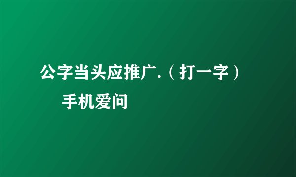 公字当头应推广.（打一字） – 手机爱问