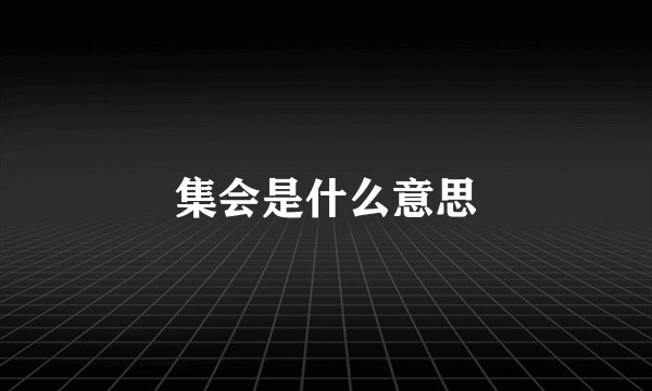 集会是什么意思