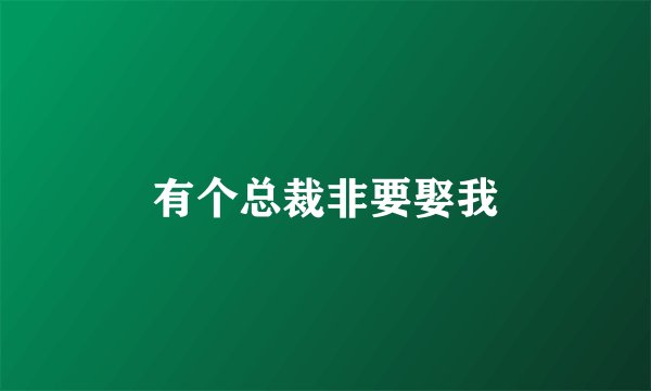 有个总裁非要娶我