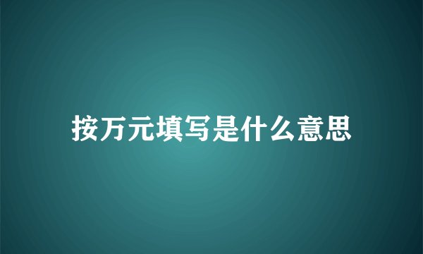 按万元填写是什么意思