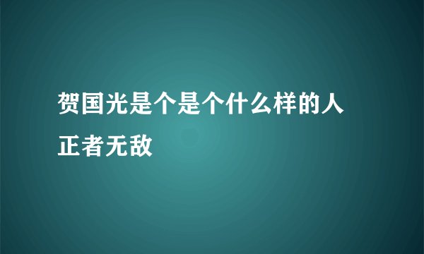 贺国光是个是个什么样的人 正者无敌