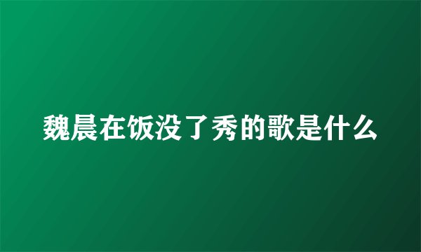 魏晨在饭没了秀的歌是什么