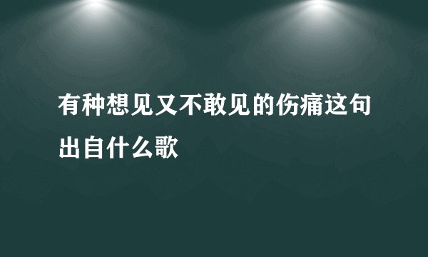 有种想见又不敢见的伤痛这句出自什么歌