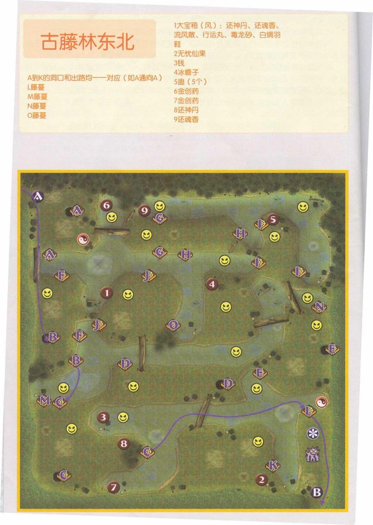 谁能给我仙剑奇侠传3游戏古藤林迷宫地图？