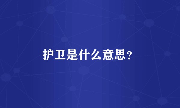 护卫是什么意思？