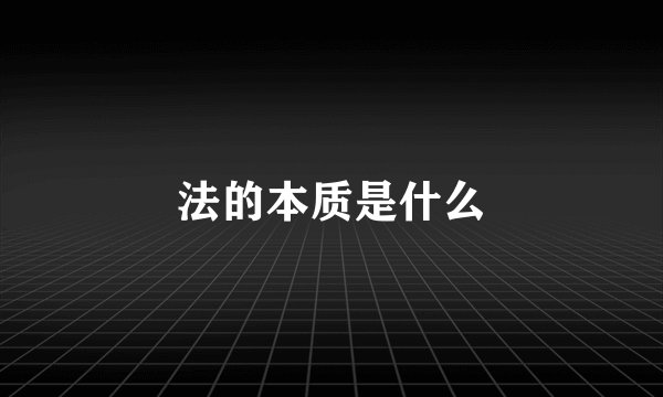 法的本质是什么