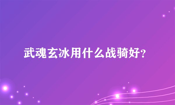 武魂玄冰用什么战骑好？