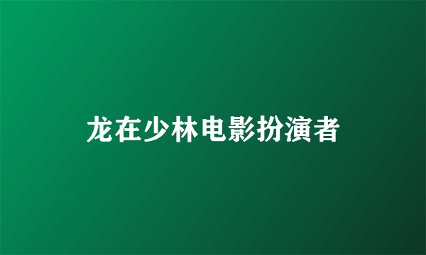 龙在少林电影扮演者