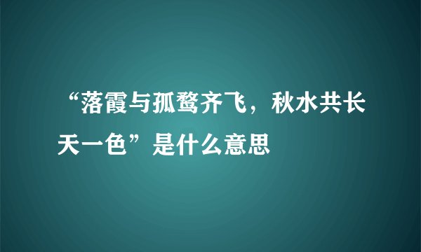 “落霞与孤鹜齐飞，秋水共长天一色”是什么意思