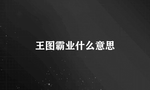 王图霸业什么意思