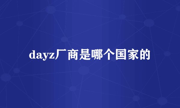 dayz厂商是哪个国家的