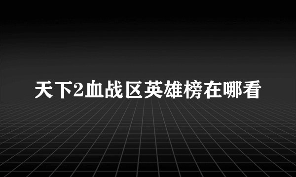天下2血战区英雄榜在哪看