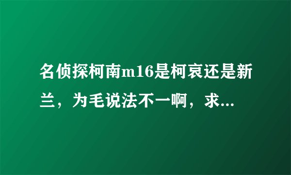 名侦探柯南m16是柯哀还是新兰，为毛说法不一啊，求看过的中立派人士解答