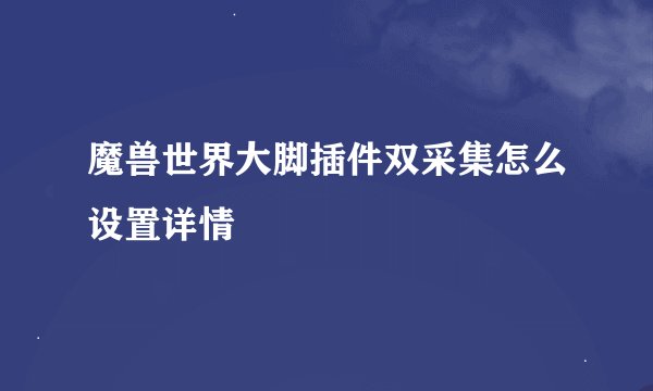 魔兽世界大脚插件双采集怎么设置详情