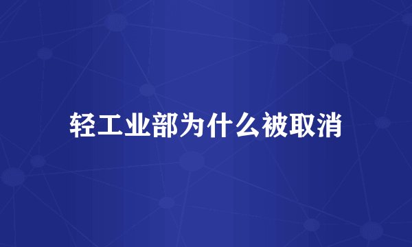 轻工业部为什么被取消