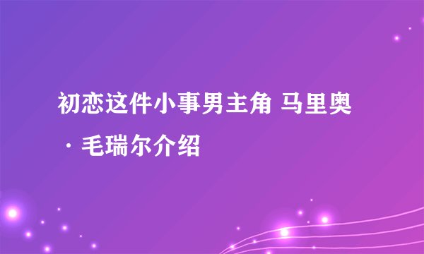 初恋这件小事男主角 马里奥·毛瑞尔介绍
