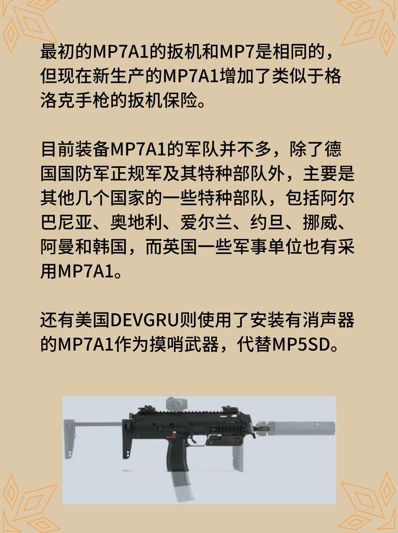 MP7A1 / A2 冲锋枪